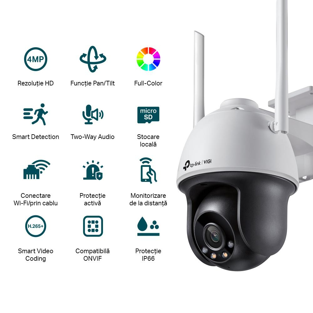 TP-LINK VIGI 4MP Outdoor PAN/TILT WI-FI Camera,VIGI C540-W(4mm),Senzor: 1/3", Lentila: 4mm, F1.6, Weatherproof: IP66, IR: 30m, Shutter speed: 1/3 to 1/10000 s, Unghi vizualizare: Orizontal: 79°, Verti [2]