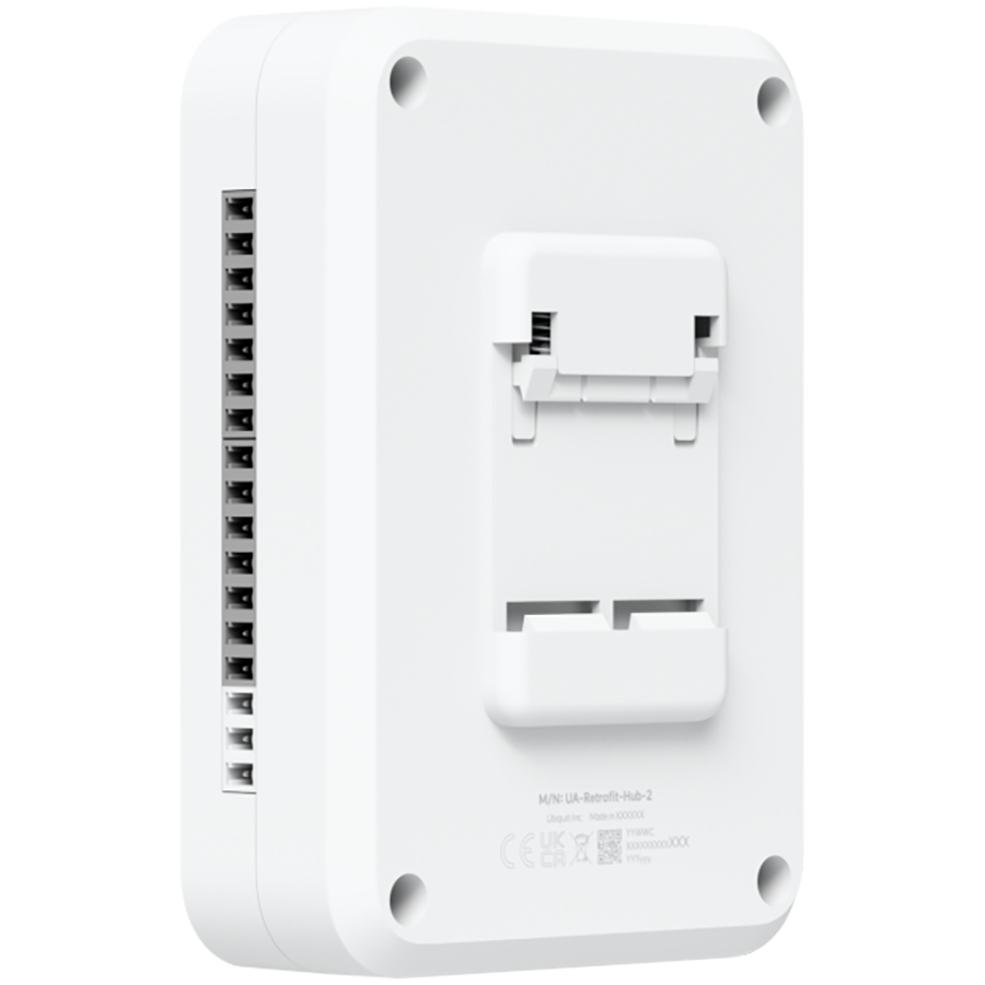 Ubiquiti UA-Retrofit-Hub-2 DC-powered hub that supports Wiegand and OSDP readers and provides entry and exit control for up to two doors [2]