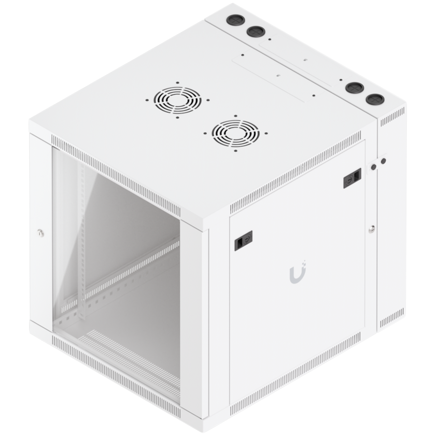 UBIQUITI UniFi UACC-Rack-12U-Wall-SW-G 12U Rack Cabinet Fully assembled wall-mount rack with built-in fans and removable panels, engineered for easy equipment access and space-efficient small-scale de [2]