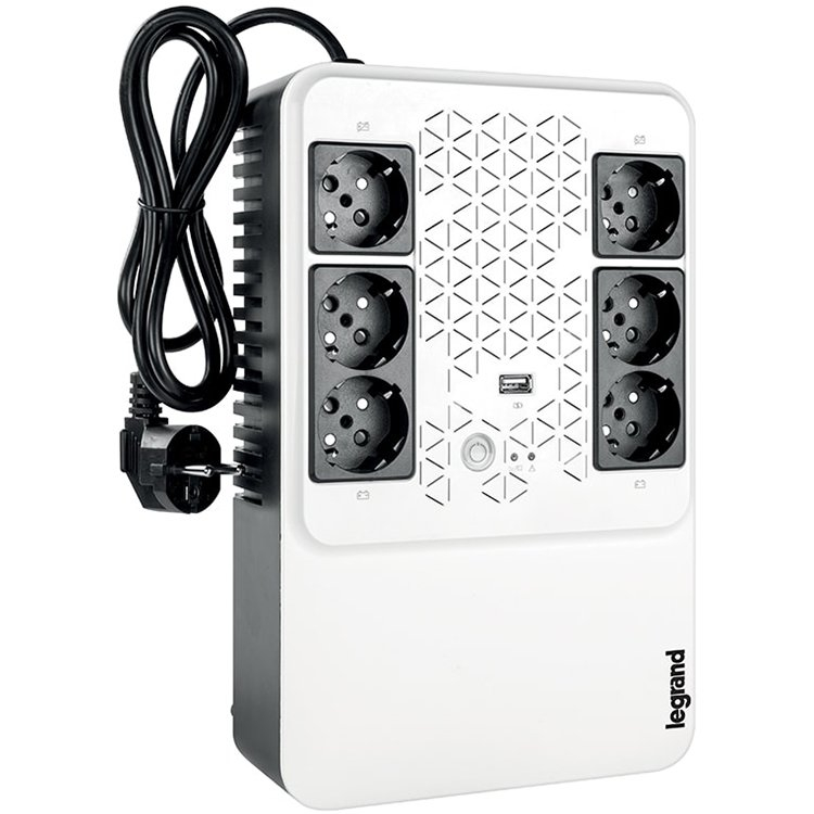 UPS Legrand Keor Multiplug 600VA/360W, Single phase, Line Interactive Technology- VI, Simulated SineWave,Cold Start Function,USB charger - Type A female/5 V, Outlet-6xGerman Standard, Quantity of inte [1]