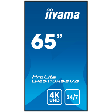 65" 3840x2160, 4K UHD IPS panel, 1% Haze, Landscape and Portrait mode, Speakers 2x 10W , 3x HDMI, 500cd/m2, Media Play USB Port, Control LAN / RS232C, VESA 500x500 -wallmount included [1]