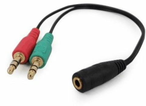 Cabluri & Adaptoare - Adaptor audio 3.5 mm 4 pini la 2 x 3.5 mm stereo Gembird
