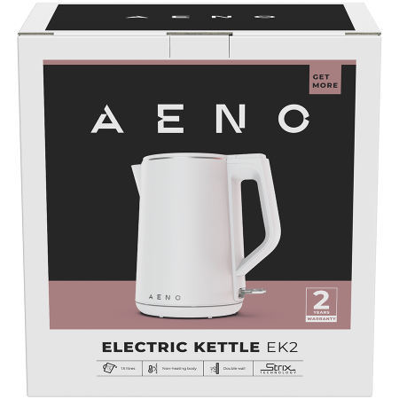 AENO Electric Kettle EK2: 1850-2200W, 1.5L, Strix, Double-walls, Non-heating body, Auto Power Off, Dry tank Protection [2]