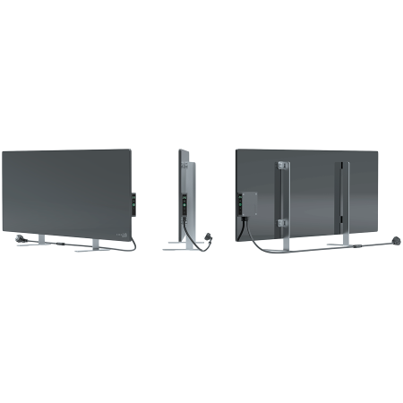 AENO Premium Eco Smart Heater, 700W, Tempered glass, Infrared+convection heating type, LED display, Plug type: Europe (E/F type), GREY [3]