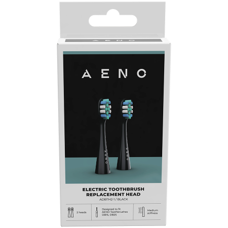 AENO Replacement toothbrush heads, Black, Dupont bristles, 2pcs in set (for ADB0002S/ADB0001S) [1]