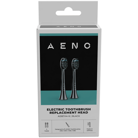 AENO Replacement toothbrush heads, Black, Dupont bristles, 2pcs in set (for ADB0004/ADB0006 and ADB0003/ADB0005) [1]