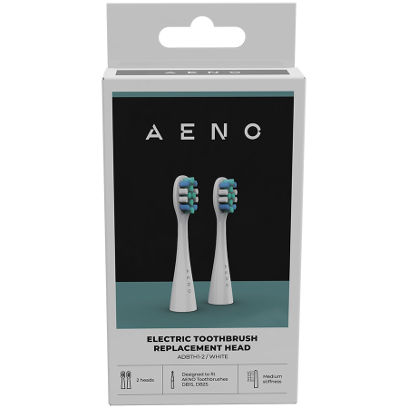 AENO Replacement toothbrush heads, White, Dupont bristles, 2pcs in set (for ADB0001S/ADB0002S) [1]