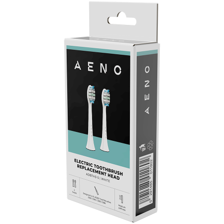 AENO Replacement toothbrush heads, White, Dupont bristles, 2pcs in set (for ADB0003/ADB0005 and ADB0004/ADB0006) [2]