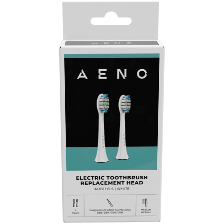 AENO Replacement toothbrush heads, White, Dupont bristles, 2pcs in set (for ADB0003/ADB0005 and ADB0004/ADB0006) [1]