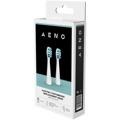 AENO Replacement toothbrush heads, White, Dupont bristles, 2pcs in set (for ADB0007/ADB0008) [2]