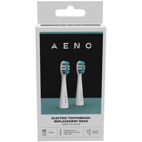 AENO Replacement toothbrush heads, White, Dupont bristles, 2pcs in set (for ADB0007/ADB0008) [1]