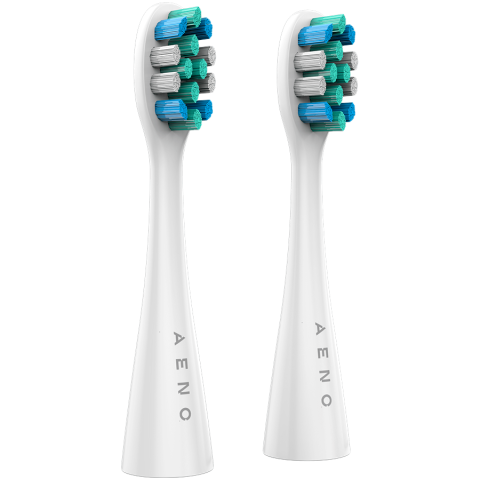 Accesorii - AENO Replacement toothbrush heads, White, Dupont bristles, 2pcs in set (for ADB0007/ADB0008)