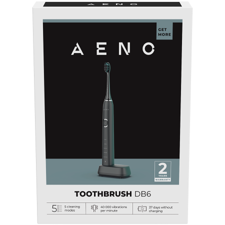 AENO Sonic Electric Toothbrush DB6: Black, 5 modes, wireless charging, 46000rpm, 40 days without charging, IPX7 [3]