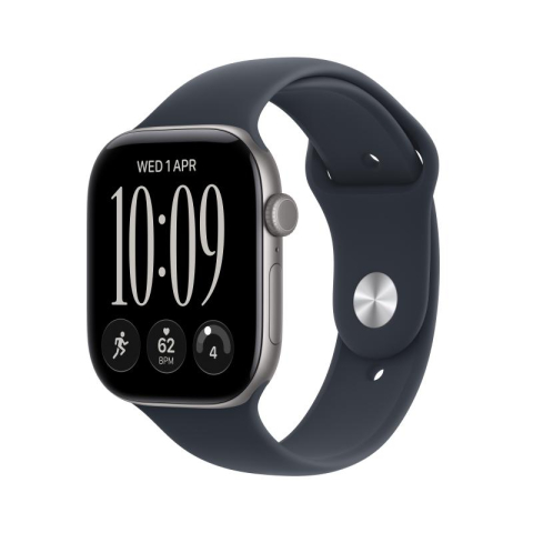 NOD_products - Apple Watch Series 12 GPS 46mm Space Grey Aluminium Case with Navy Blue Sport Band - S/M