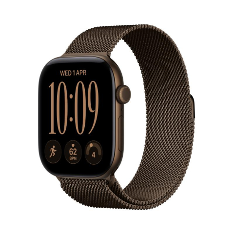 NOD_products - Apple Watch Series 12 GPS + Cellular 42mm Dark Bronze Aluminium Case with Dark Bronze Milanese Loop
