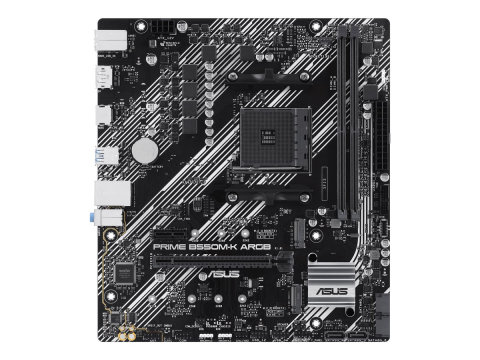 Componente gaming - ASUS PRIME B550M-K ARGB - Placă de bază - micro ATX - Socket AM4 - Chipset AMD B550 - USB 3.2 Gen 1 - LAN Gigabit - placă grafică integrată (necesită procesor) - Audio HD (8 canale)