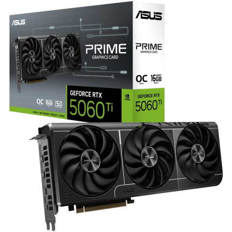 Componente - Placa video ASUS PRIME GeForce RTX 5060 Ti 16GB GDDR7 OC Edition (PRIME-RTX5060TI-O16G) - ASUS