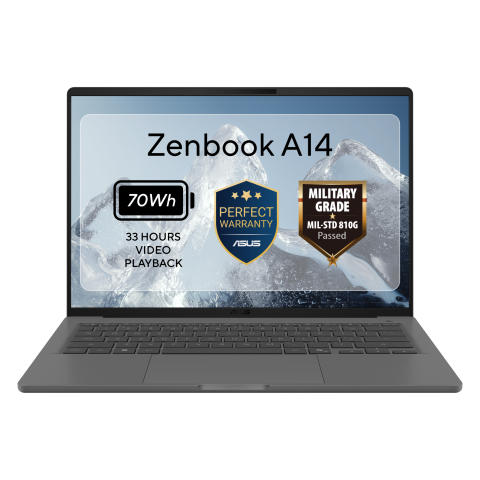 Ultrabookuri - Laptop ASUS Zenbook A14 14 inch WUXGA OLED Snapdragon X2 Elite 32GB 1TB SSD Windows 11 Home Iceland Gray (UX3407NA-QD099W) - ASUS