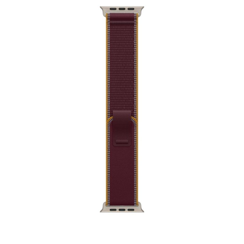 Smartwatch - Curea pentru Apple Watch 49mm Trail Loop Burgundy M/L cu elemente Natural Titanium - APPLE