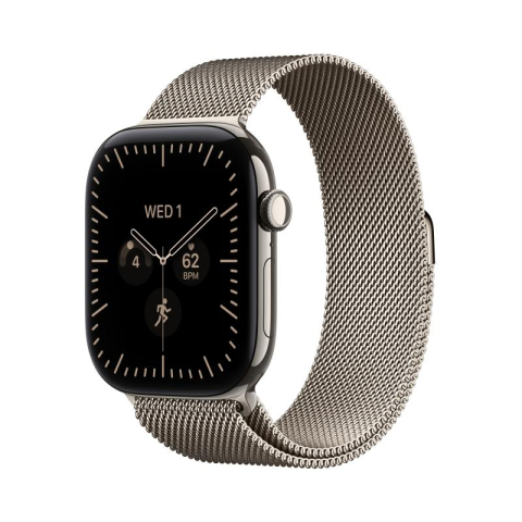 Smartwatch - Apple Watch Series 12 GPS + Cellular 46mm Natural Titanium Case with Natural Milanese Loop M/L - APPLE