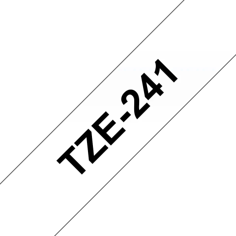 Consumabile - Banda de etichete Brother TZe241, Laminata, Negru pe Alb, 18mm/8m