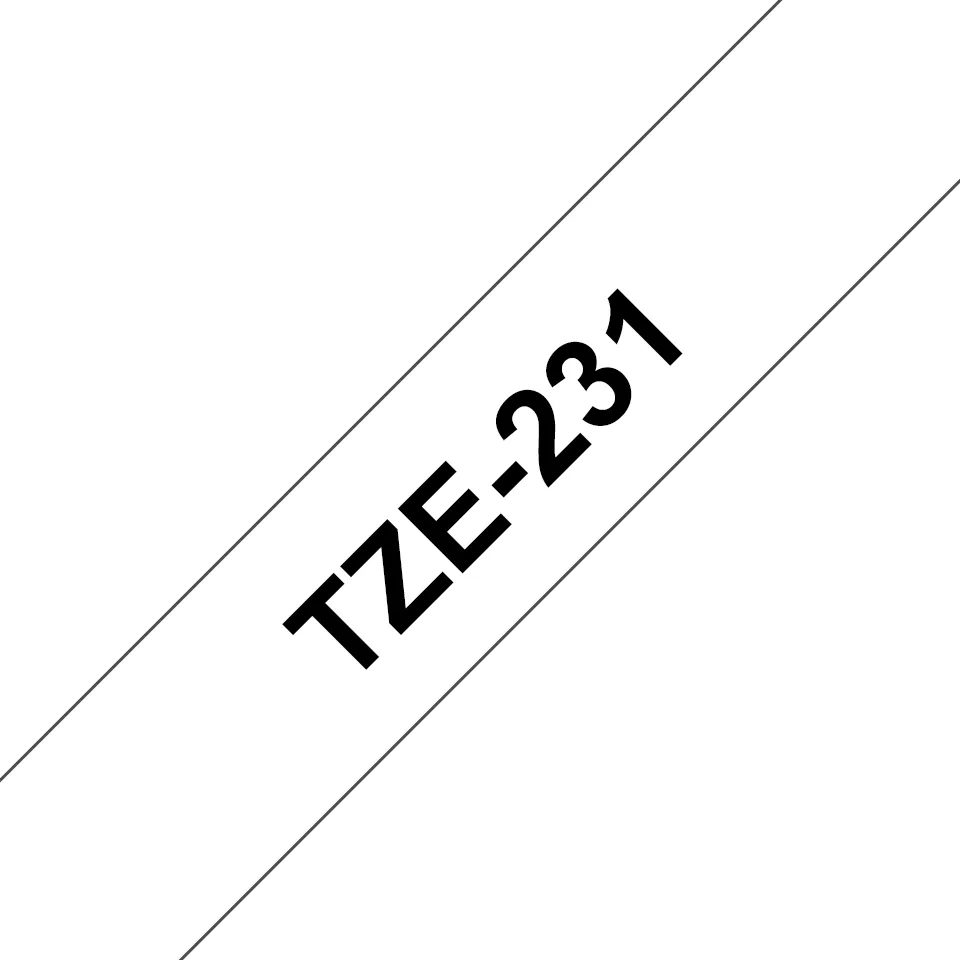 Consumabile - Banda de etichete Brother TZe231, Laminata, Negru pe Alb, 12mm/8