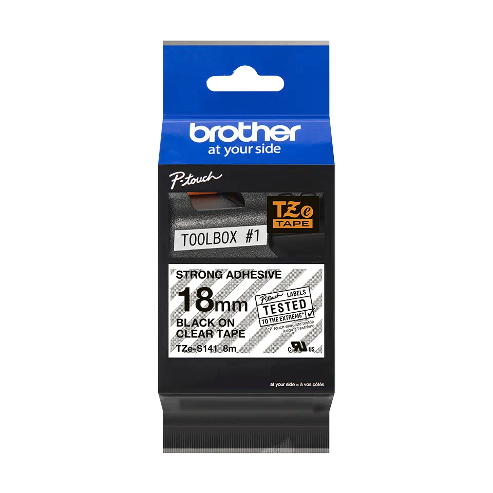 Brother 18mm BLACK  ON CLEAR ADHESIVE TAPE TZES141 [1]