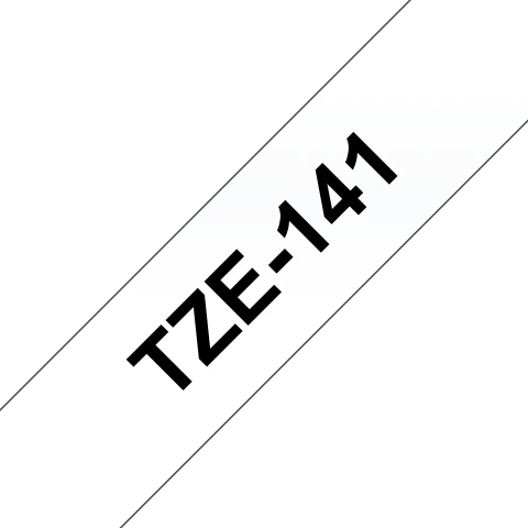 Consumabile - Banda Etichete Brother TZe141, Laminată, Negru pe Transparent, 18mm/8m