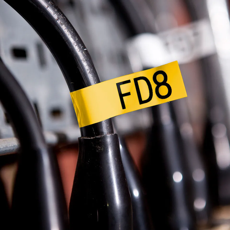 Banda Etichete Brother TZeFX651, Laminata, Negru pe Galben, 24mm/8m [3]