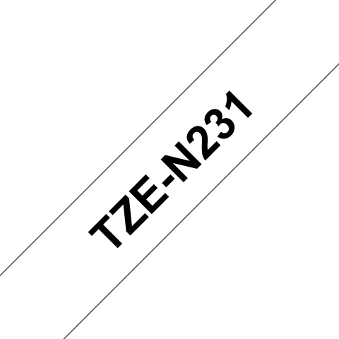 Consumabile echipamente de etichetat - Banda Etichete Brother TZeN231, Laminată, Negru pe Alb, 12mm/8m