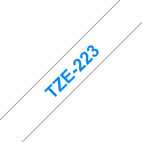 Consumabile echipamente de etichetat - Banda Etichete Brother TZe223, Laminata, Albastru pe  Alb, 9mm/8m