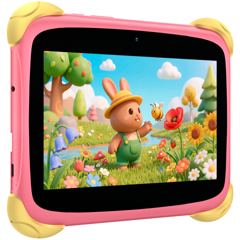 Blackview Link 1 Kids Mini WiFi6 7-inch 1024x600 HD+ 60Hz RK3562 2.0Hz 3GB+32GB 3000mAh Cam 2MP 5MP Stylus glass protector Handle Stand design Android 16 Sweet Pink [1]