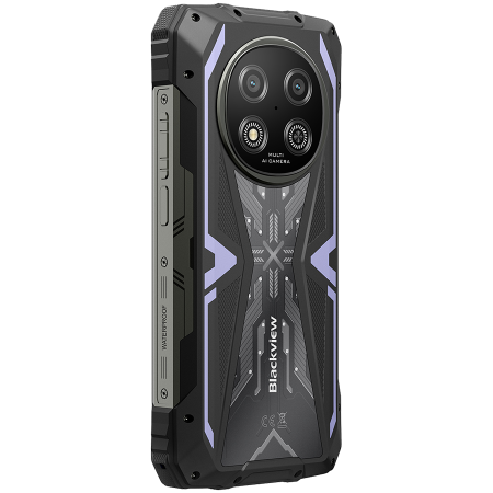 Blackview ROCK 2 5G 6.67-inch HD+ 1640x720 120Hz 12+256GB Unosoc T8100 Octa-Core 2.2GHz 13MP Front 16MP Rear NFC FG MIL-STD-810H 15000mAh Fingerprint Android 16 Purple [6]