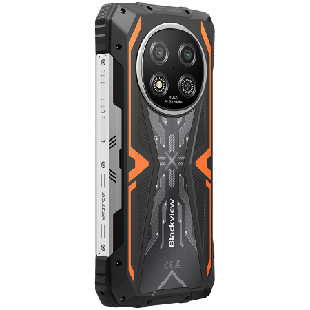 Blackview ROCK 2 5G 6.67-inch HD+ 1640x720 120Hz 12+256GB Unosoc T8100 Octa-Core 2.2GHz 13MP Front 16MP Rear NFC FG MIL-STD-810H 15000mAh Fingerprint Android 16 Orange [6]