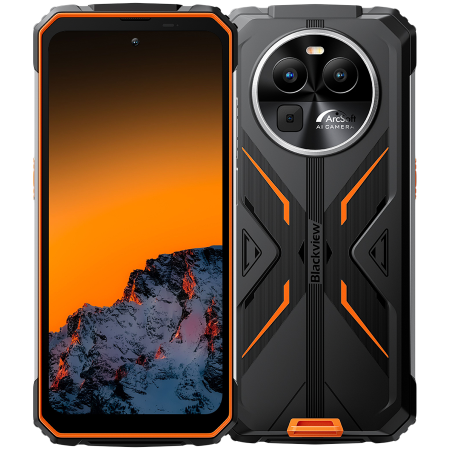 Telefoane - Blackview Rugged BV8100 6.5inch FHD+ IPS 1080*2400 120Hz Gorilla Glass 5, MT6789 8/256GB 32MP; Rear 50MP/13MP/VGA 8800mAh, 45W fast charging NFC, IP68 & IP69K & MIL-STD-810H, Android 14 Orange