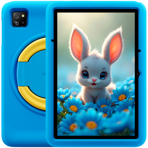 Tablete - Blackview Tab 60 Pro Kids LTE 10.1-inch HD+ 800x1280 IPS 60Hz 4GB/128GB Octa-core T606 1.6GHz 5MP Front/8MP Back Camera Battery 7700mAh NO Carger USB Type-C Android 15 SD card slot Ocean Blue