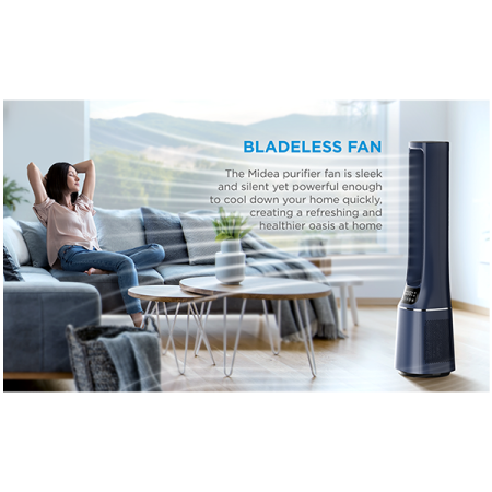 Bladeless Fan & air purifier, Smart WiFi, digital with IOT and remote, H13 HEPA filter, 10 speeds, wide oscillation, ION mode, up to 48 m2, timer, INTELLIGENT WIND, sleep mode, Led display [1]