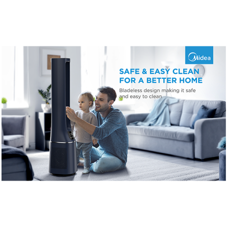 Bladeless Fan & air purifier, Smart WiFi, digital with IOT and remote, H13 HEPA filter, 10 speeds, wide oscillation, ION mode, up to 48 m2, timer, INTELLIGENT WIND, sleep mode, Led display [10]