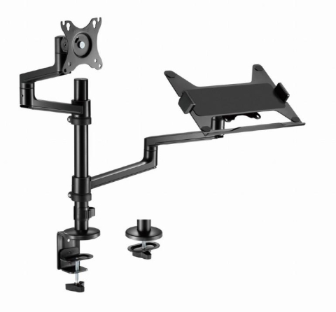 Monitoare - Brat reglabil pentru monitor cu suport laptop Gembird