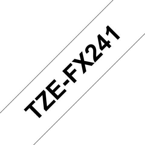 Casetă cu bandă de etichete originală Brother TZe-FX241 – negru pe alb, lățime de 18 mm [2]