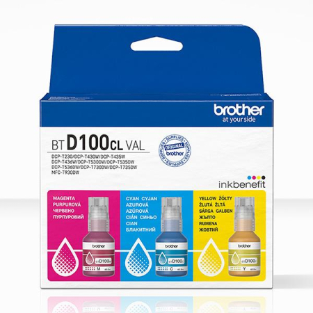 Imprimante, Scannere & Consumabile - BROTHER BTD100 INK BOTTLE VALUE PK 1XC/M/Y - CEE