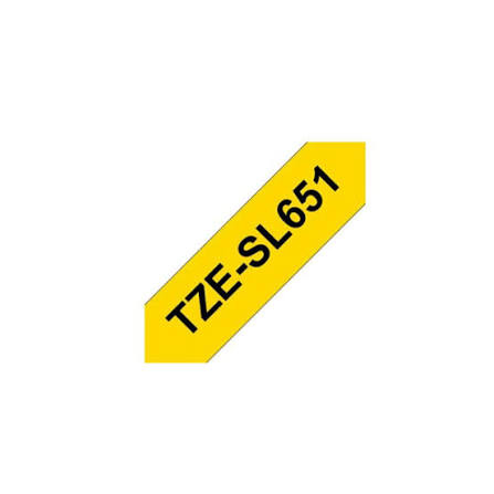 Accesorii imprimante - Bandă laminată autoadezivă Brother TZe-SL651, Negru pe Galben, 24mm