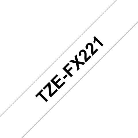 Casetă cu bandă de etichete originală Brother TZe-FX221 – negru pe alb, lățime de 9 mm [2]