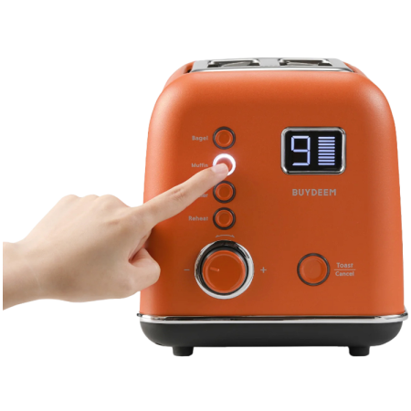 BUYDEEM 2 Slice Automatic Metal Toaster, model DT730E, color Koi Red, EU [2]