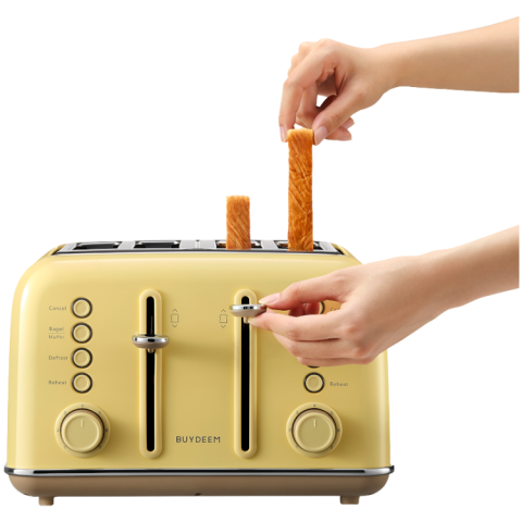BUYDEEM 4 Slice Toaster, model DT640E, color Mellow Yellow, EU [5]