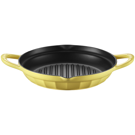 AGD - BUYDEEM Enameled Cast Iron Grill Pan 26 cm, model CP553, color Mellow Yellow