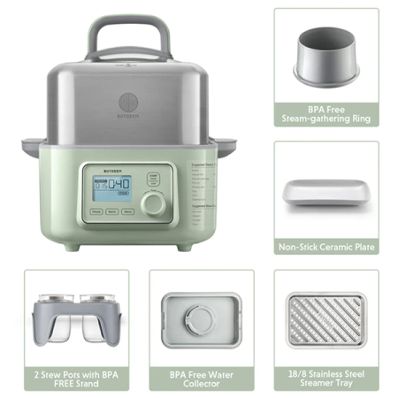 BUYDEEM Multi function Digital Food Steamer, model G564, color Cozy Greenish, EU [3]