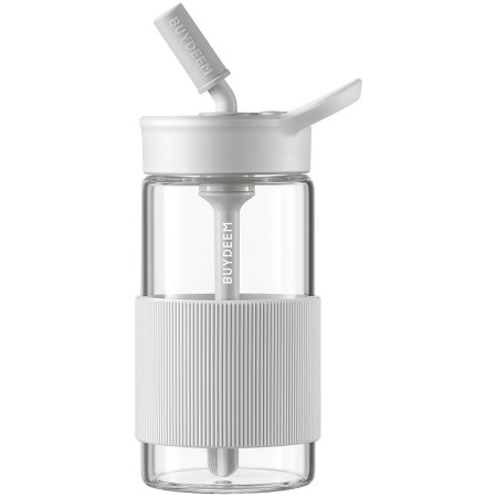 AGD - BUYDEEM Portable Glass Straw Bottle 500 ml, model CD1017, color Oat White