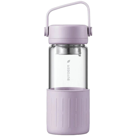 AGD - BUYDEEM Portable glass tea bottle 350 ml, model CD1008, color Petal Purple