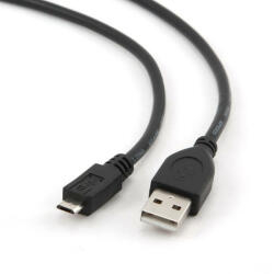 Cabluri & Adaptoare - Cablu de date și încărcare Gembird USB 2.0, USB-A la Micro-USB, 1.8m, Negru (CCP-MUSB2-AMBM-6)